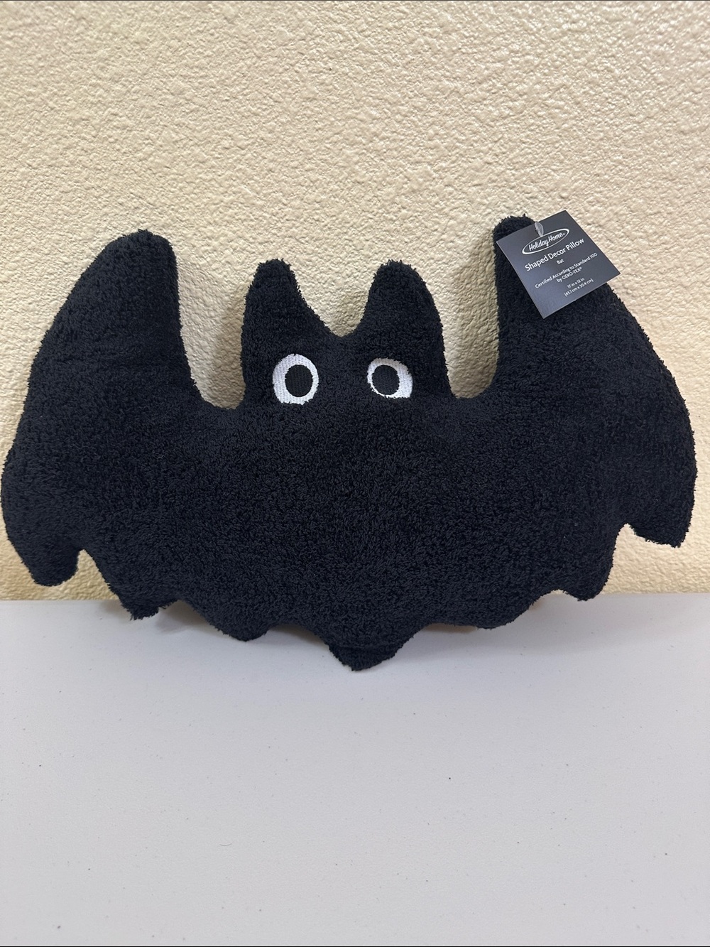 Holiday Home Black Bat Shaped Accent Pillow